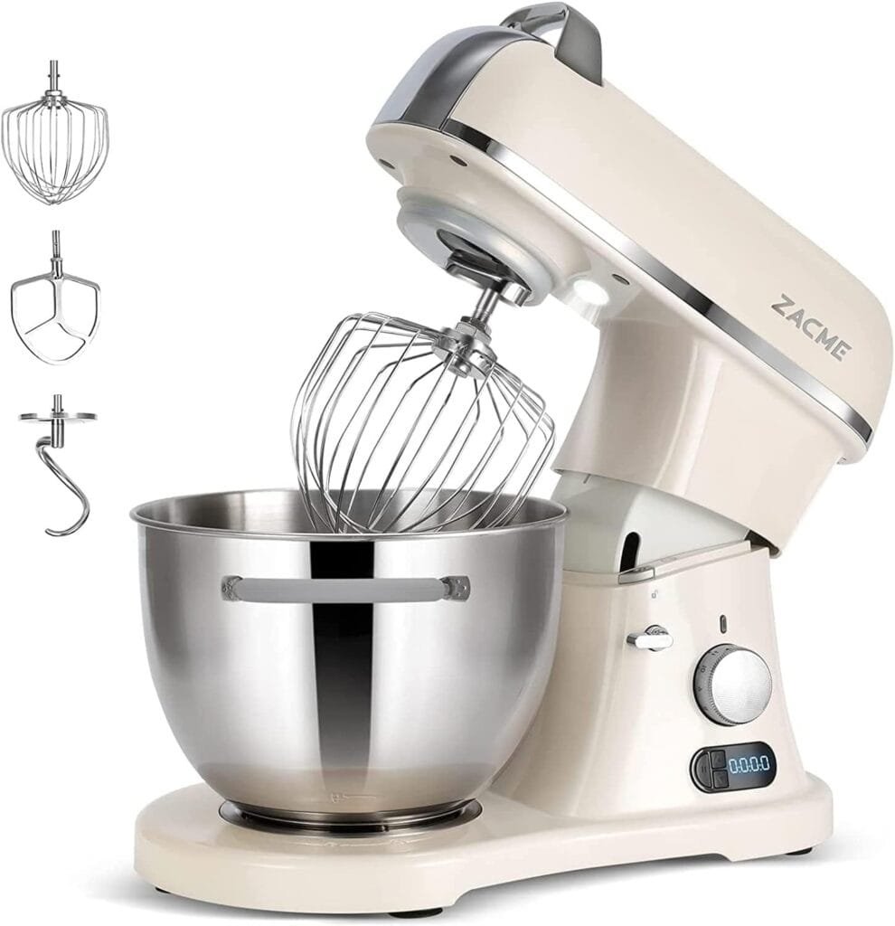 ZACME 8.4QT Commercial Stand Mixer 800W with NSF Certified and Aluminum die casting, Kitchen Electric Mixer Metal Food Mixer with Stainless Steel 8L Bowl, Dough Hook, Whisk and Beater