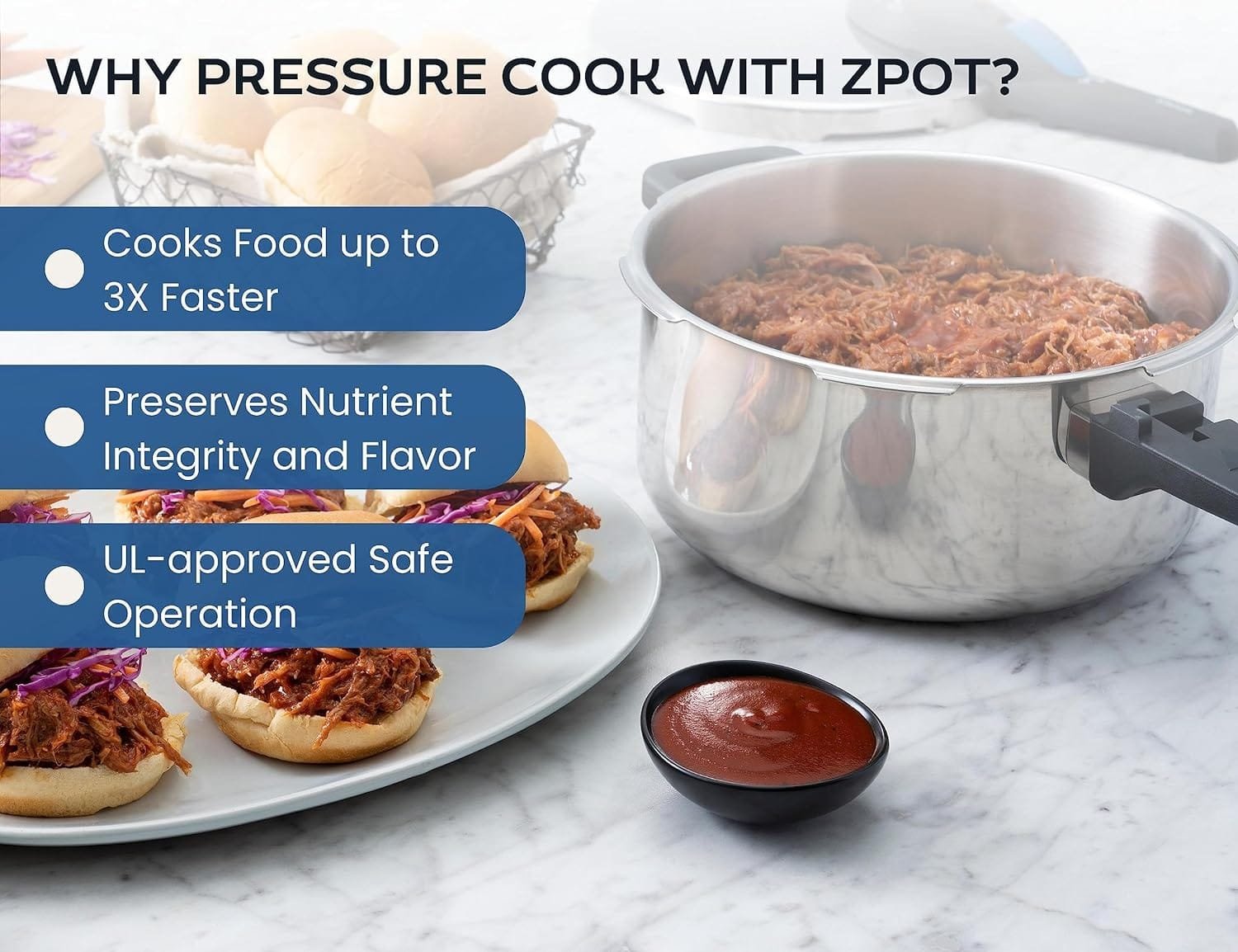 Zavor ZPot 4.2 Quart 15-PSI Pressure Cooker - Polished Stainless Steel