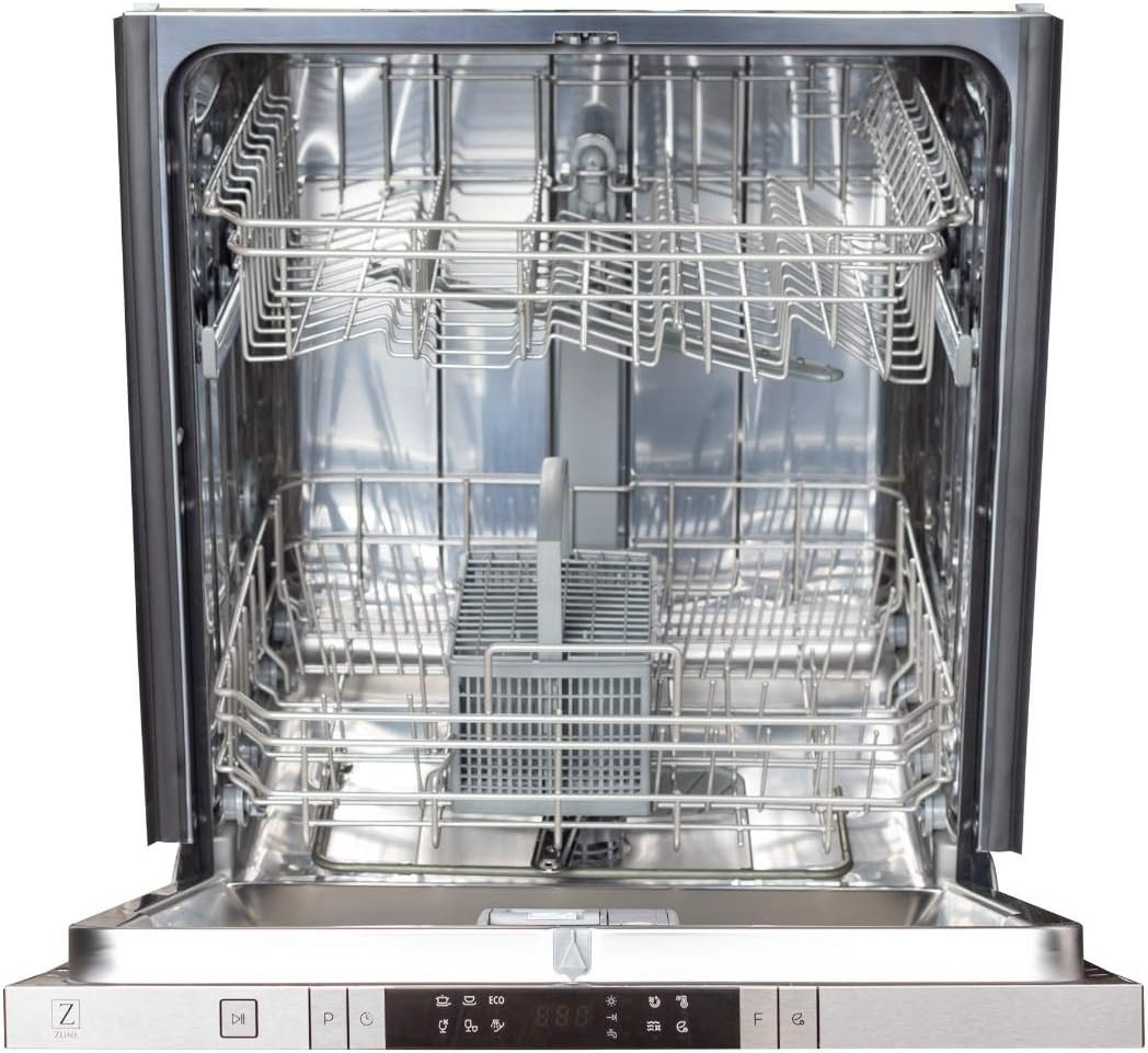 ZLINE 24 in. Top Control Dishwasher in Custom Panel Ready with Stainless Steel Tub