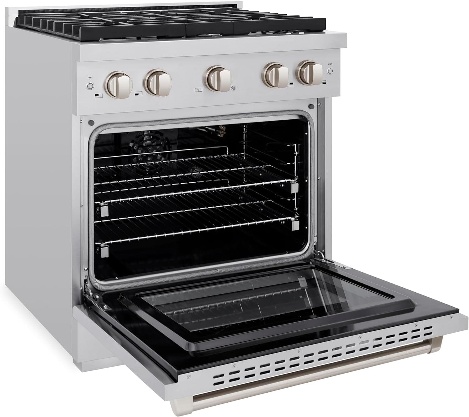 ZLINE 30 in. 4.2 cu. ft. 4 Burner Gas Range with Convection Gas Oven in Stainless Steel (SGR30) ZLINE 30 in. 4.2 cu. ft. 4 Burner Gas Range with Convection Gas Oven in Stainless Steel (SGR30)