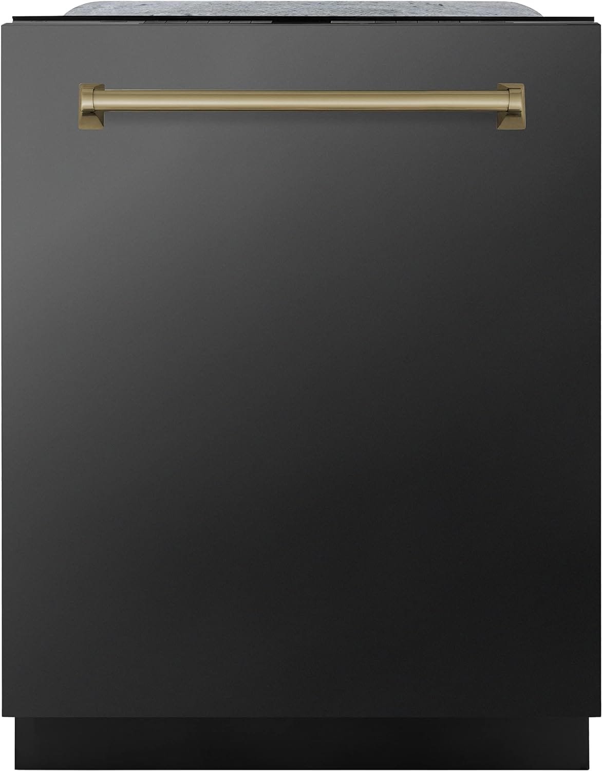 ZLINE Autograph Edition 24 3rd Rack Top Touch Control Tall Tub Dishwasher in Black Stainless Steel with Champagne Bronze Handle, 45dBa (DWMTZ-BS-24-CB)