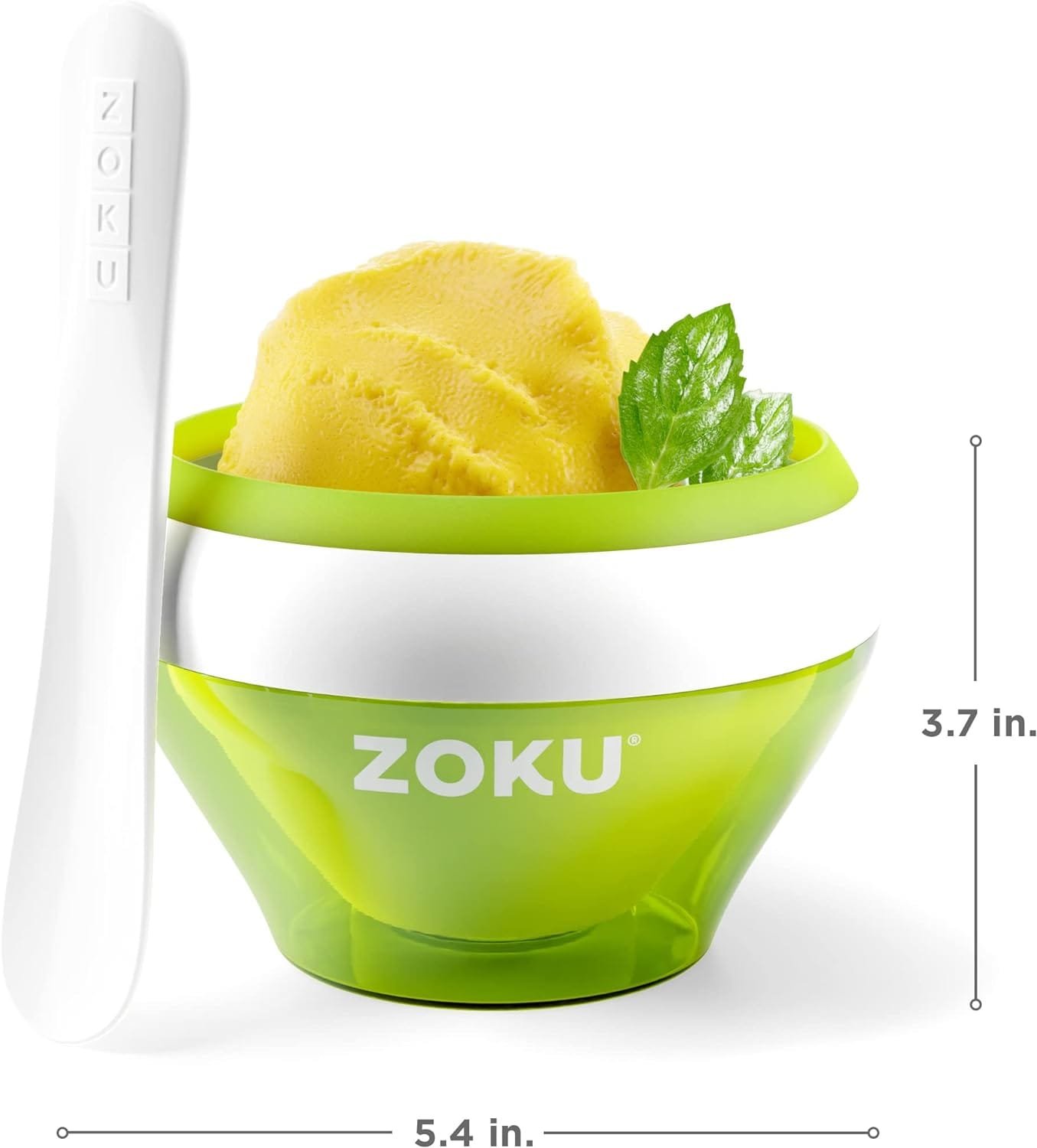 Zoku Ice Cream Maker, Compact Make and Serve Bowl with Stainless Steel Freezer Core Creates Soft Serve, Frozen Yogurt, Ice Cream and More in Minutes, BPA-free, 6 Colors, Purple