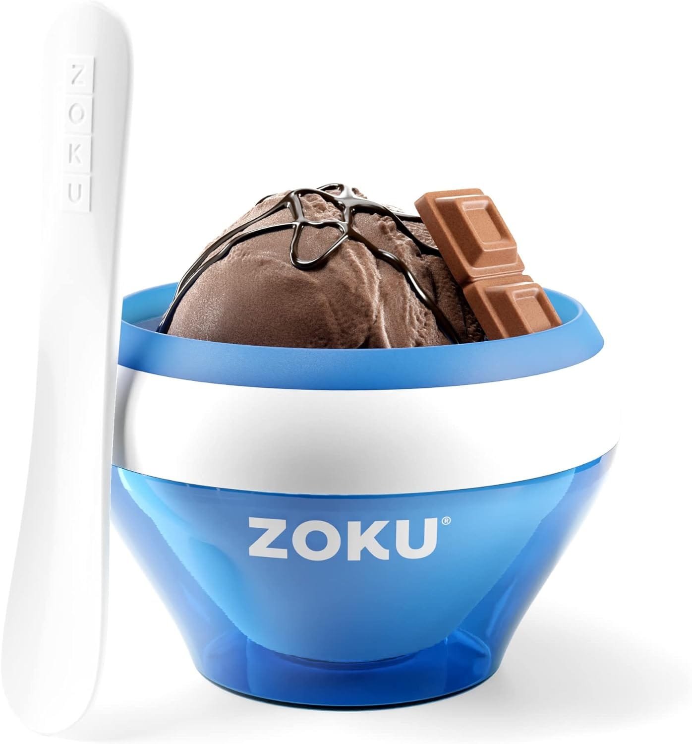 Zoku Ice Cream Maker, Compact Make and Serve Bowl with Stainless Steel Freezer Core Creates Soft Serve, Frozen Yogurt, Ice Cream and More in Minutes, BPA-free, 6 Colors, Purple