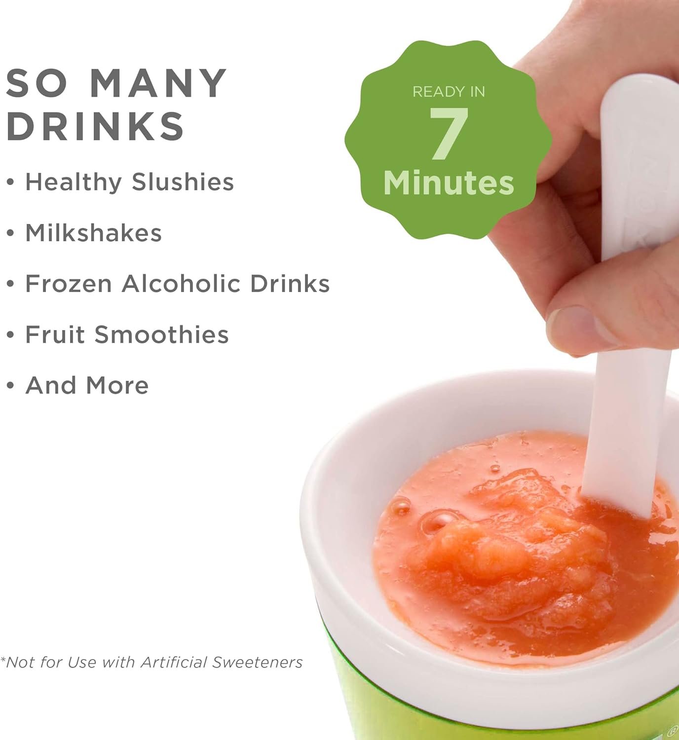 ZOKU Original Slush and Shake Maker, Compact Make and Serve Cup with Freezer Core Creates Single-Serving Smoothies, Slushies and Milkshakes in Minutes, BPA-free, Blue