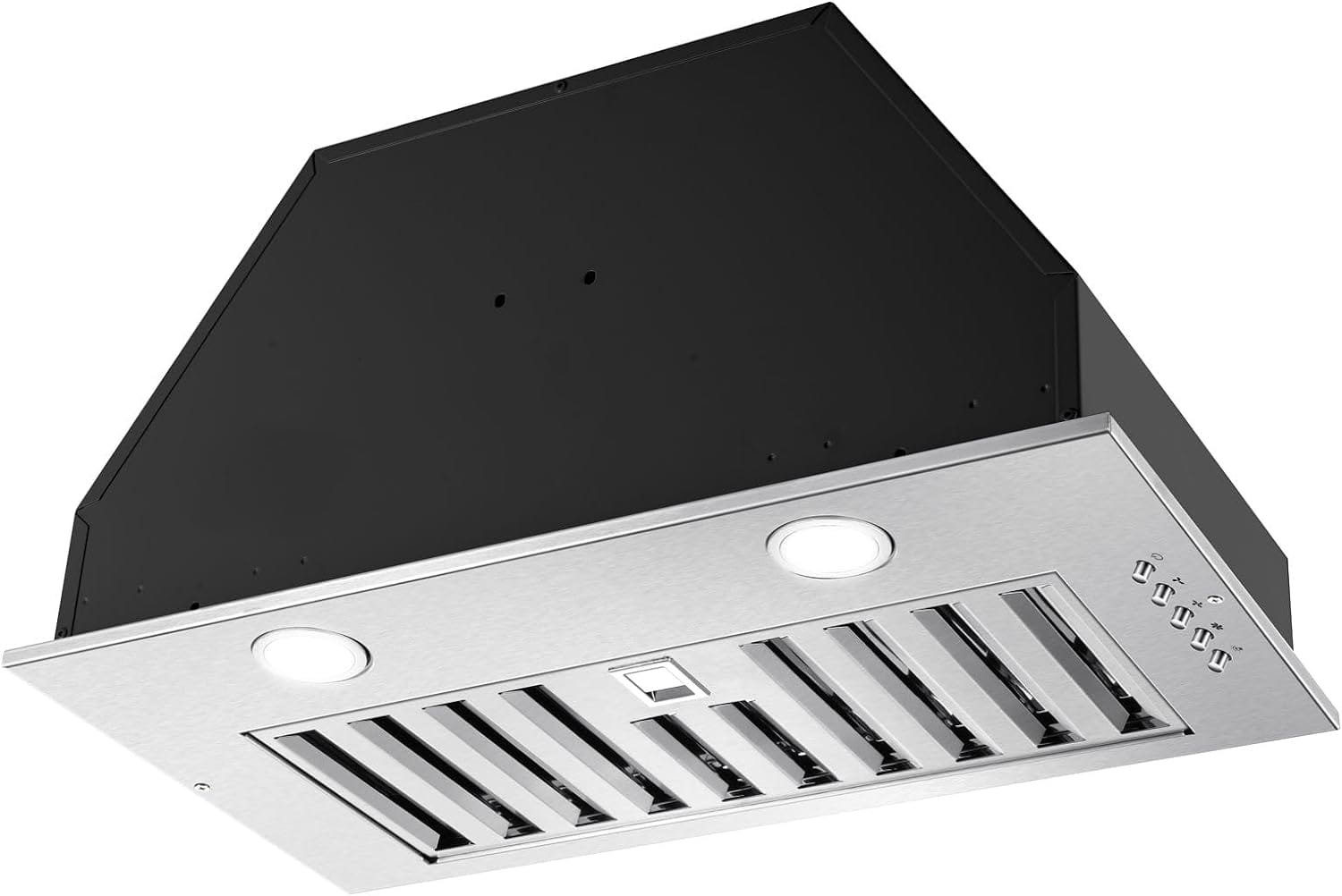 Zomagas Range Hood Insert 20 Inch, Built-in Kitchen Hood 600CFM, Ducted/Ductless Convertible Stove Hood with Stainless Steel Baffle filter, Vent Hood Insert with 3 Speed Fan, Replaceable LED Lights