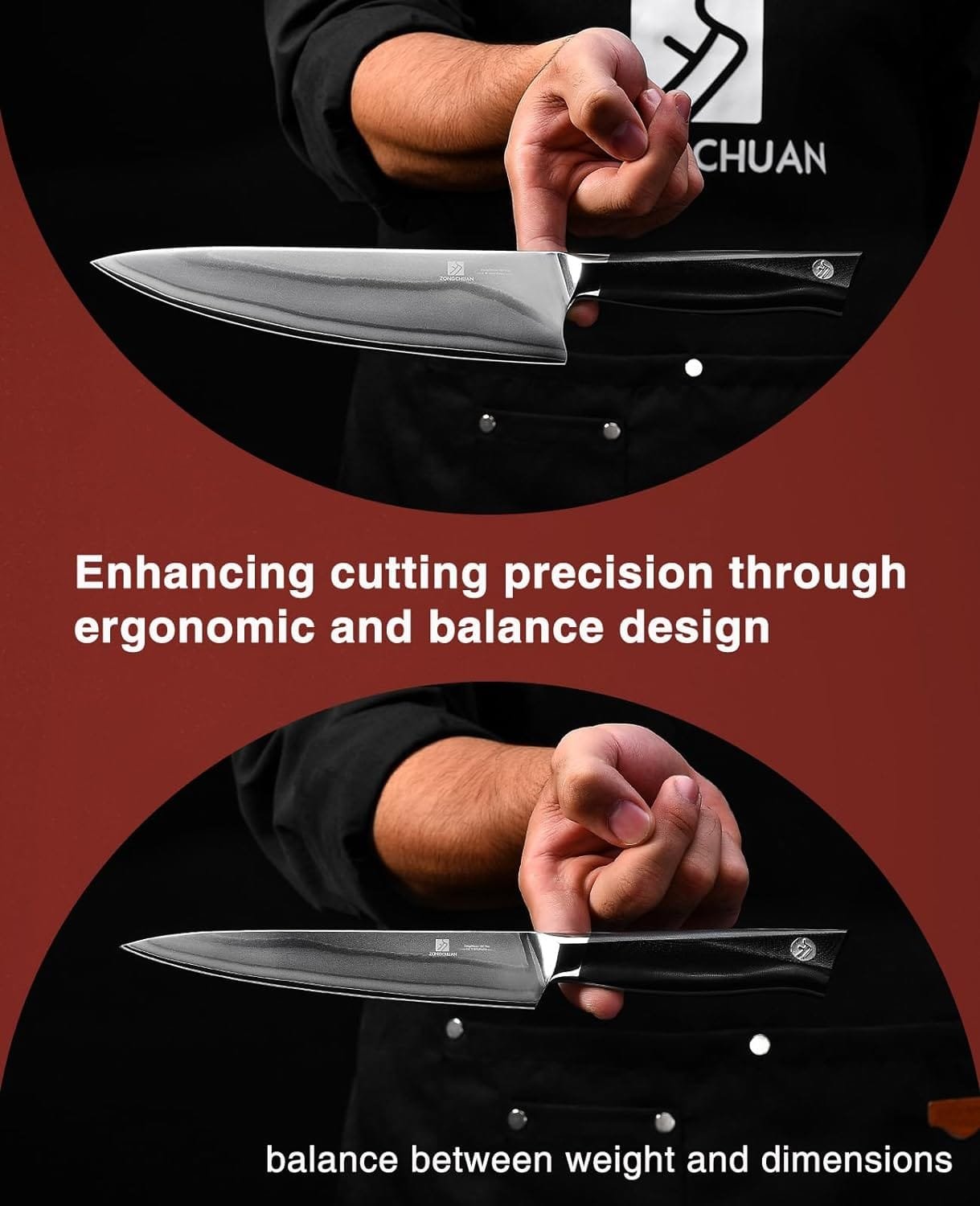 ZongChuan 8C Beginner Chef Ideal Series-Damascus Kitchen Knife Set 2pc,8 Chef Knife and 5.5 Utility Knife,High Carbon Stainless Steel,5-Star Sharp Standard,Black Ergonomic G10 Handle,Loves Gift Box ZongChuan 8C Beginner Chef Ideal Series-Damascus Kitchen Knife Set 2pc,8 Chef Knife and 5.5 Utility Knife,High Carbon Stainless Steel,5-Star Sharp Standard,Black Ergonomic G10 Handle,Loves Gift Box