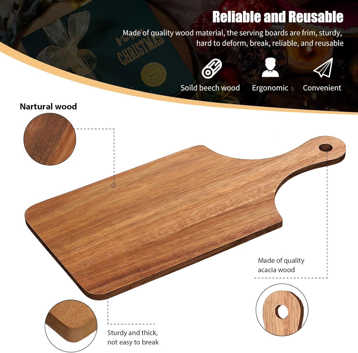 Zubebe 24pcs Cutting Board Bulk 11 x 5 Inch Wood Chopping Board Blank Small Laser Engraving Serving Board Mini Charcuterie Boards for Mothers Day Wedding Housewarming Gift (Bamboo)