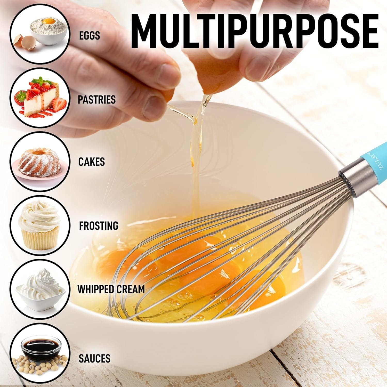 Zulay Kitchen 13-Inch Danish Dough Whisk - Wooden Danish Whisk for Dough with Stainless Steel Dough Hook - Traditional Dutch Whisk - Bread Whisk for Sourdough, Pizza, Pastry, Cake Batter Zulay Kitchen 13-Inch Danish Dough Whisk - Wooden Danish Whisk for Dough with Stainless Steel Dough Hook - Traditional Dutch Whisk - Bread Whisk for Sourdough, Pizza, Pastry, Cake Batter