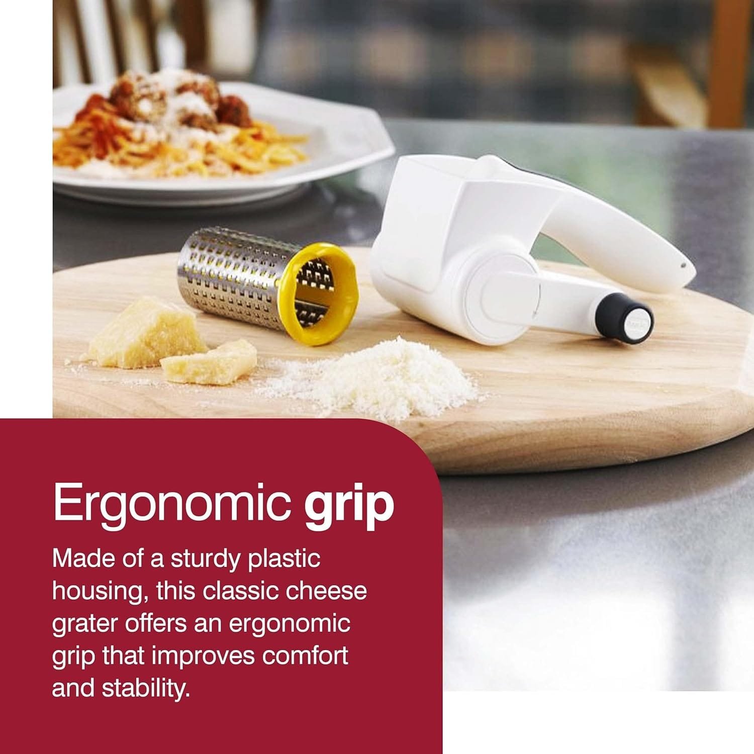 Zyliss Restaurant Cheese Grater - Handheld Rotary Cheese Grater - Cheese, Vegetable, Nut Grater - Steel Kitchen Cheese Shredder for Right-  Left-Handed Cooks - NSF Restaurant Certified - White Zyliss Restaurant Cheese Grater - Handheld Rotary Cheese Grater - Cheese, Vegetable, Nut Grater - Steel Kitchen Cheese Shredder for Right-  Left-Handed Cooks - NSF Restaurant Certified - White