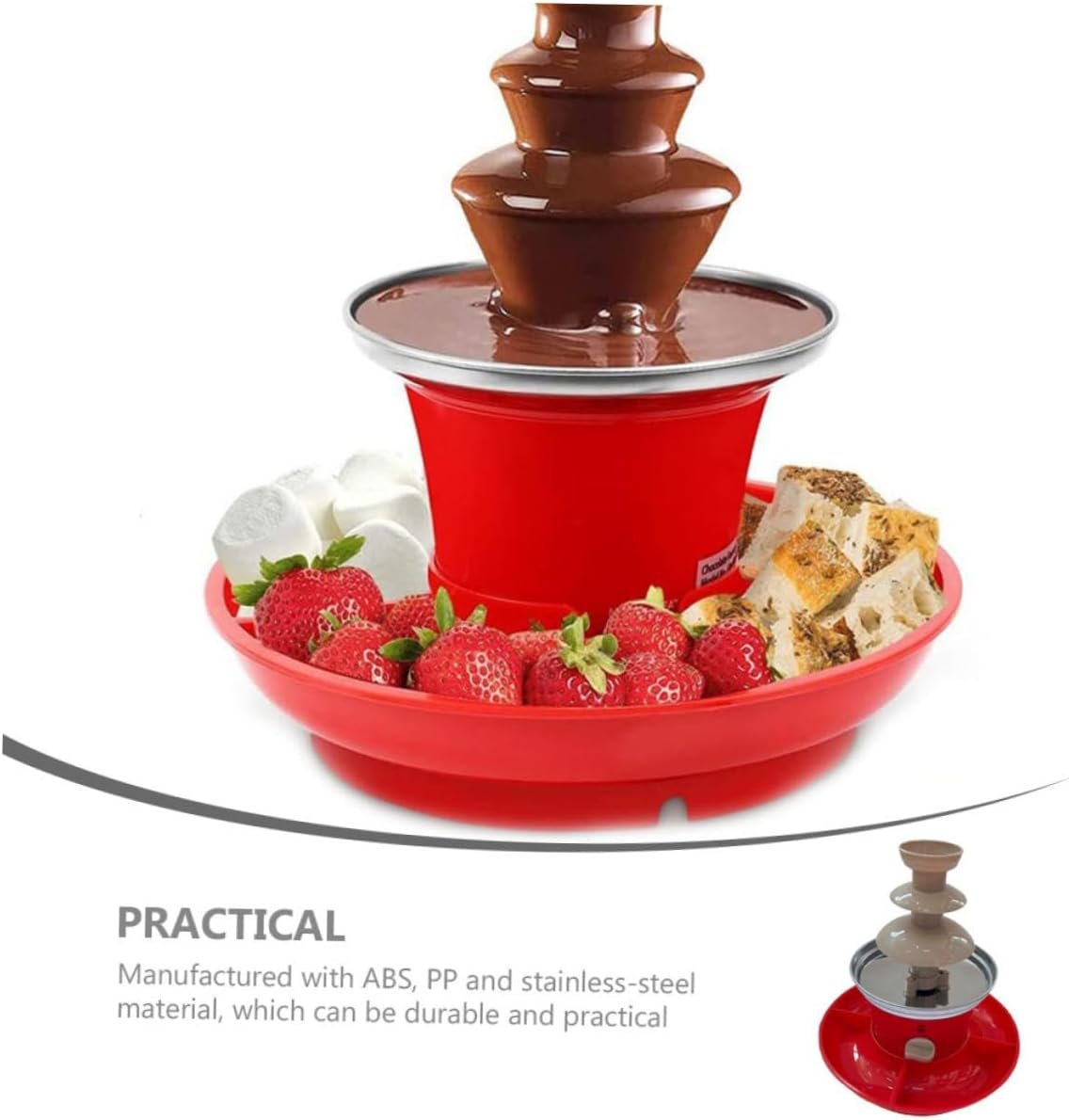 1 Set original reusable chocolate fountains machine waterfall machine Stainless steel chocolate heating fondue party chocolate waterfall Accessories chocolate waterfall machine