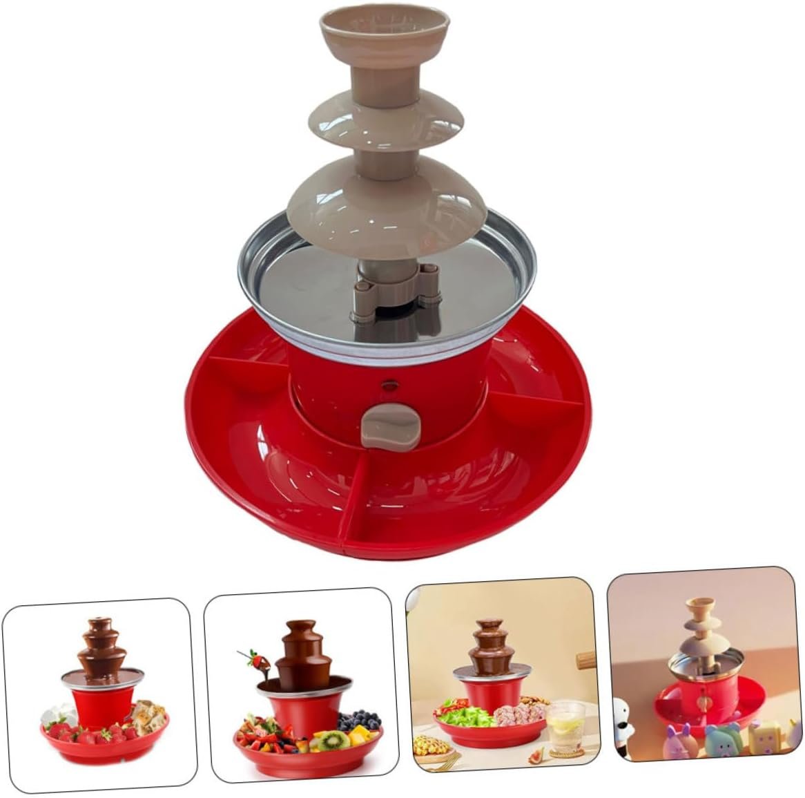 1 Set original reusable chocolate fountains machine waterfall machine Stainless steel chocolate heating fondue party chocolate waterfall Accessories chocolate waterfall machine