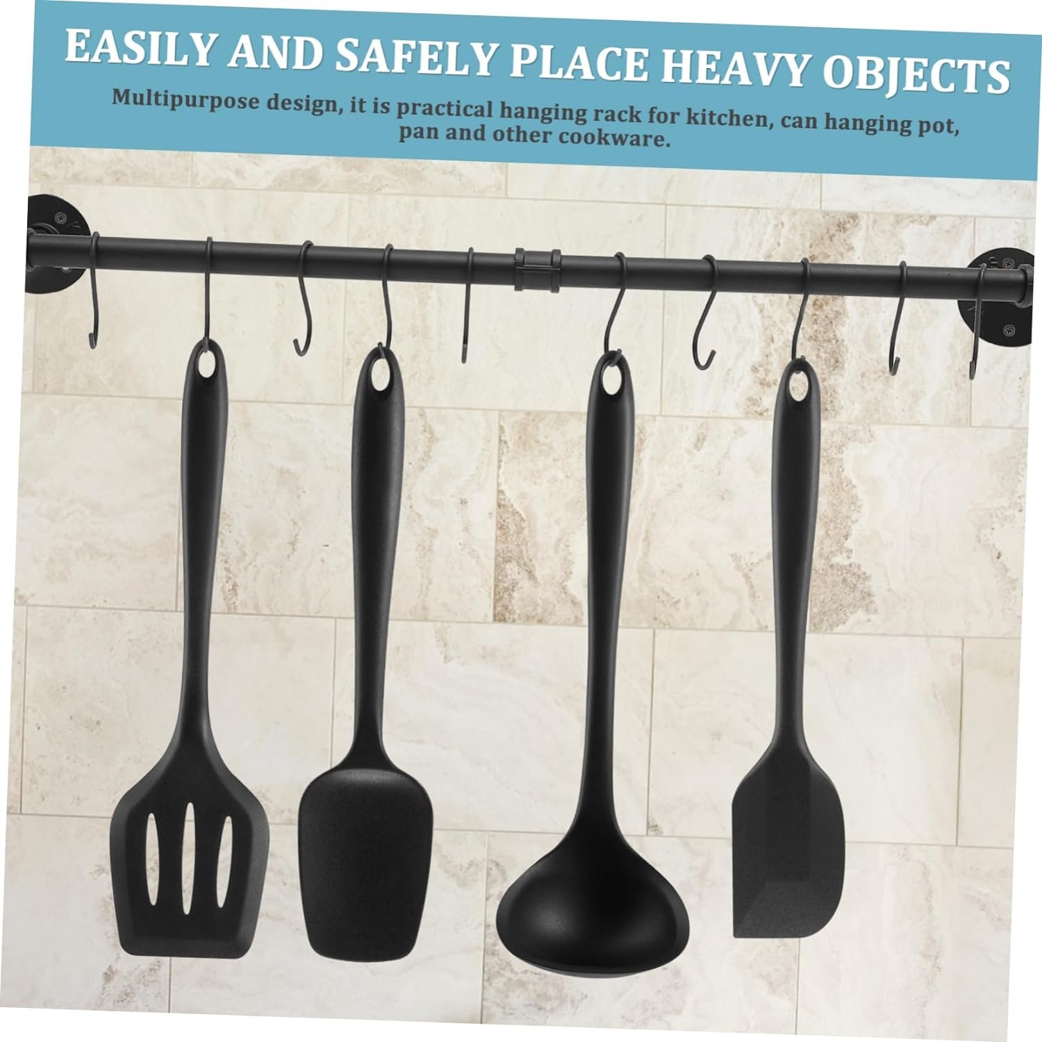 1 Set Pendant Rack Bathroom Towel Pots and Pans Hanging Mounted Clothes Hanger Coat Hanger Pot Rack Pipe Kitchen Hooks for Hanging Utensils with Hook Basin Iron