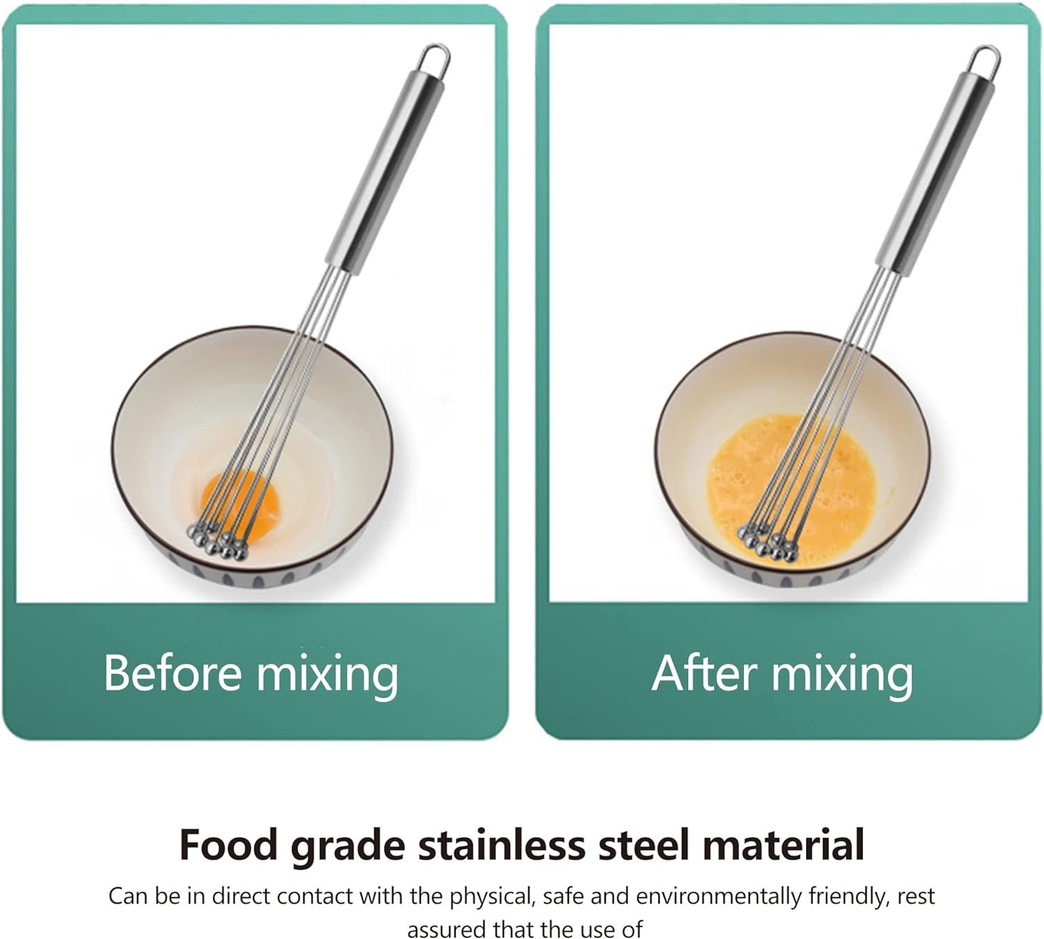 10.6 Inch Mini Whisk, Spherical Stainless Steel Egg Beater, Suitable for Mixing Ingredients, Sauces, Whiskey Small Whisk