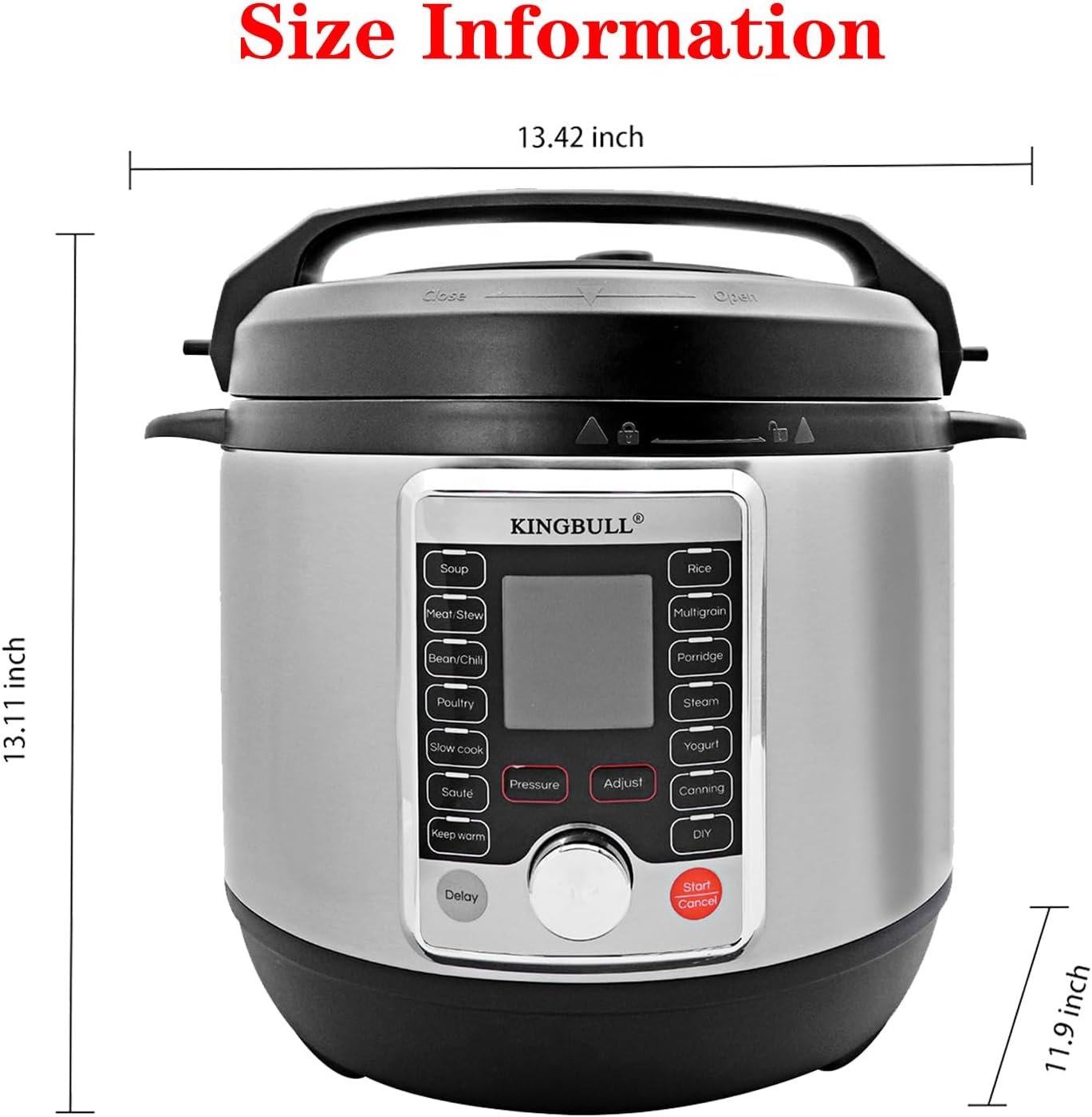 12-in-1 Electric Pressure Cooker, Slow Cooker, Rice Cooker, Steamer, Sauté, Yogurt Maker  Warmer, One-Touch Programs,Support DIY,Stainless Steel/Black. (6 Quart)