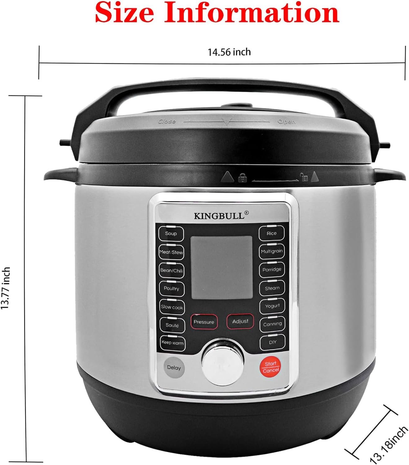12-in-1 Electric Pressure Cooker, Slow Cooker, Rice Cooker, Steamer, Sauté, Yogurt Maker  Warmer, One-Touch Programs,Support DIY,Stainless Steel/Black. (6 Quart)