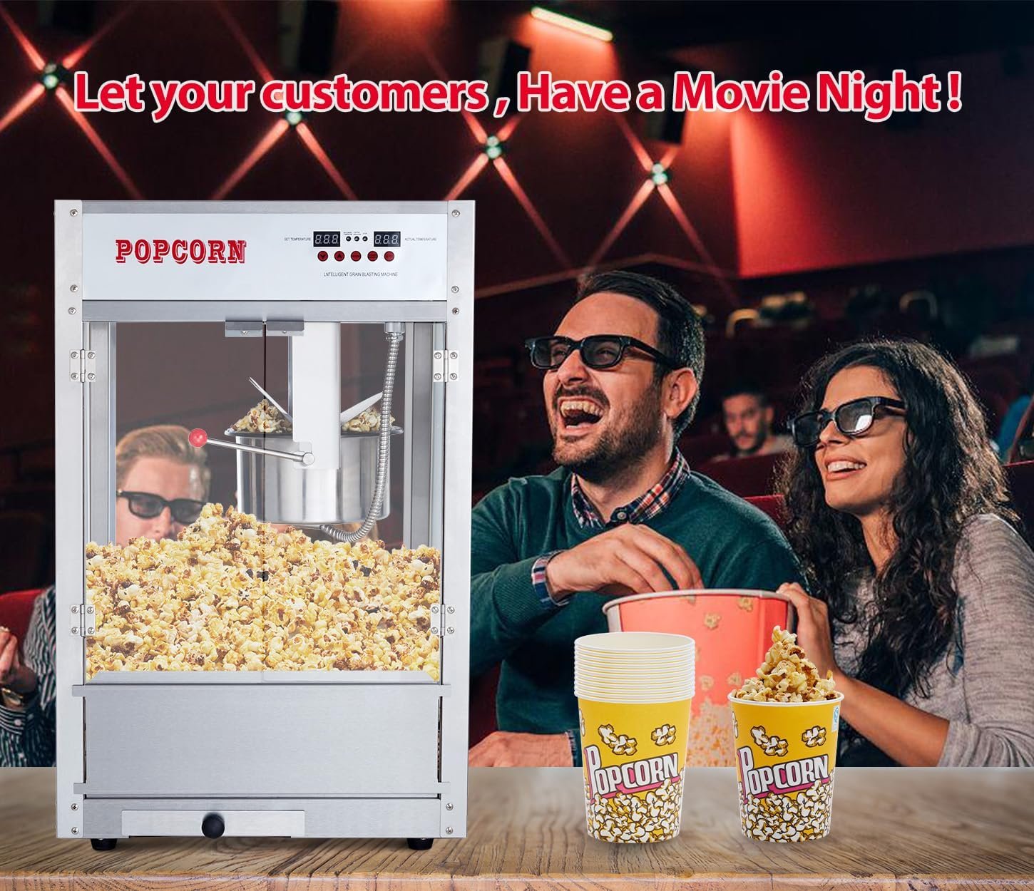 12-oz-large-popcorn-machine-for-movie-night-commercial-popcorn-popper-machine-with-10-pack-popcorn-buckets-temperature-c - Cooking Appliance World