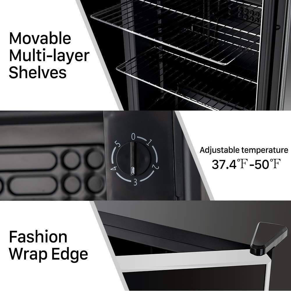 120 Can Beverage Refrigerator and Cooler,Mini Fridge with Glass Door,Display Front Beverage Cooler with Adjustable Shelves for Beer,Soda or Wine,Ideal for Home,Office or Bar(3.2 Cu.Ft)