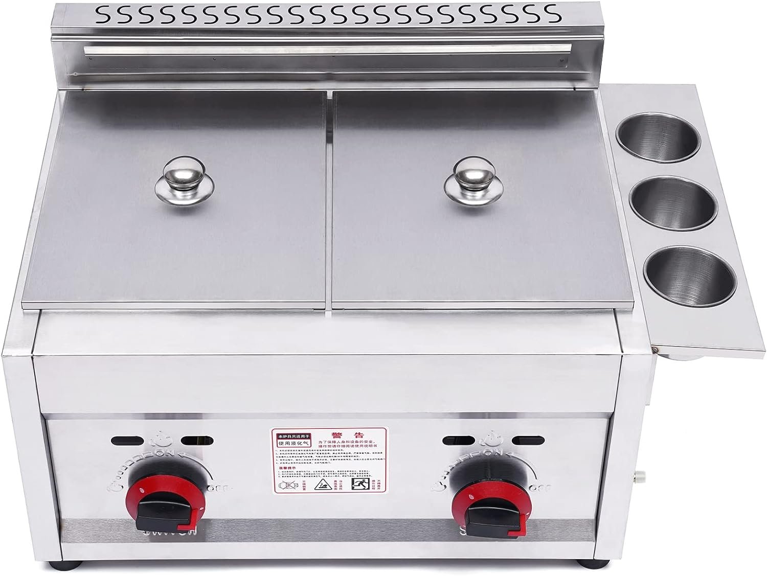 12L Commercial Countertop Gas Fryer,Commercial Deep Fryer 2 Basket Propane LPG Stainless Steel for French Fries Turkey Donuts Home Kitchen Restaurant