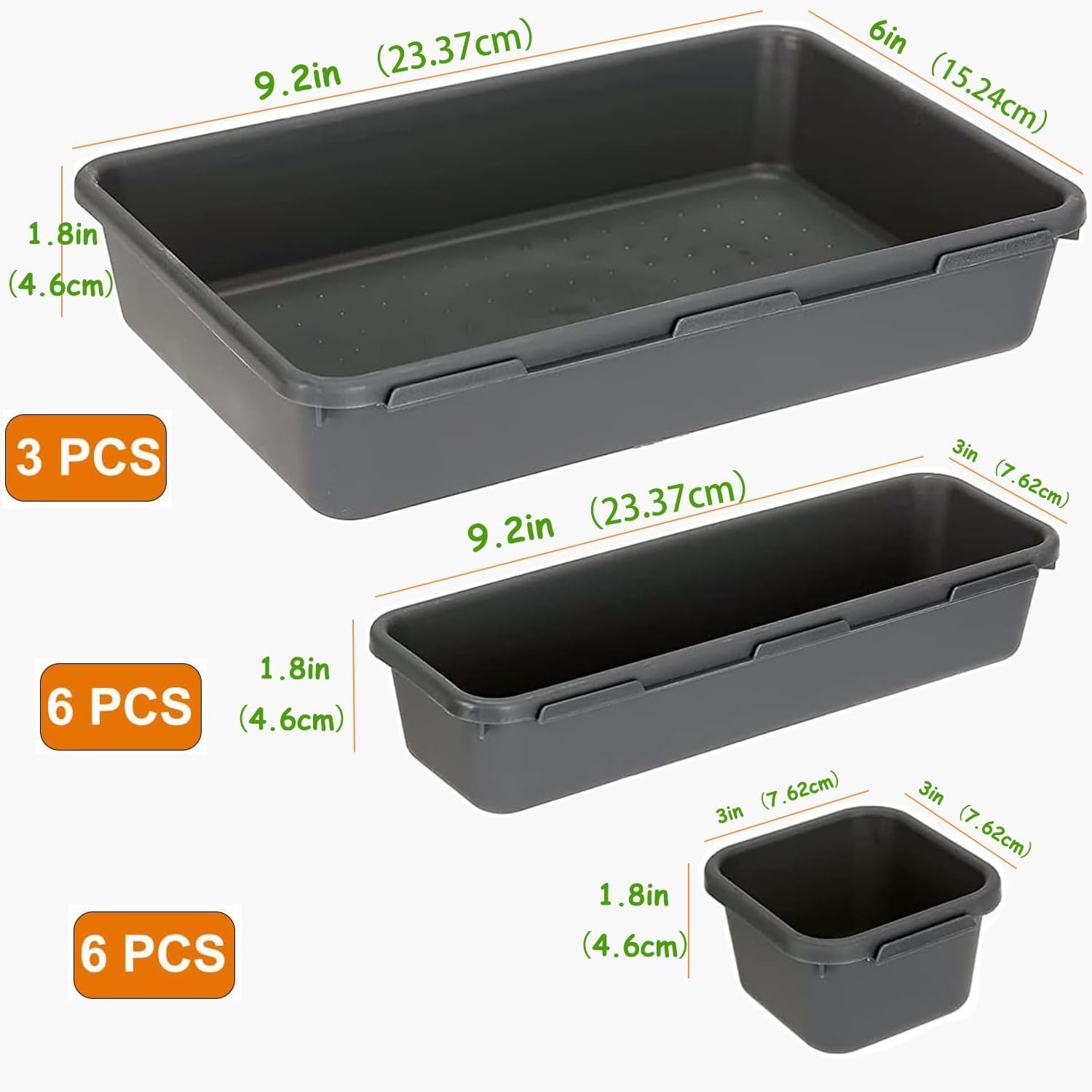 15 PCS Interlocking Desk Drawer Organizer Separator for Office,Bathroom,Kitchen,Makeup