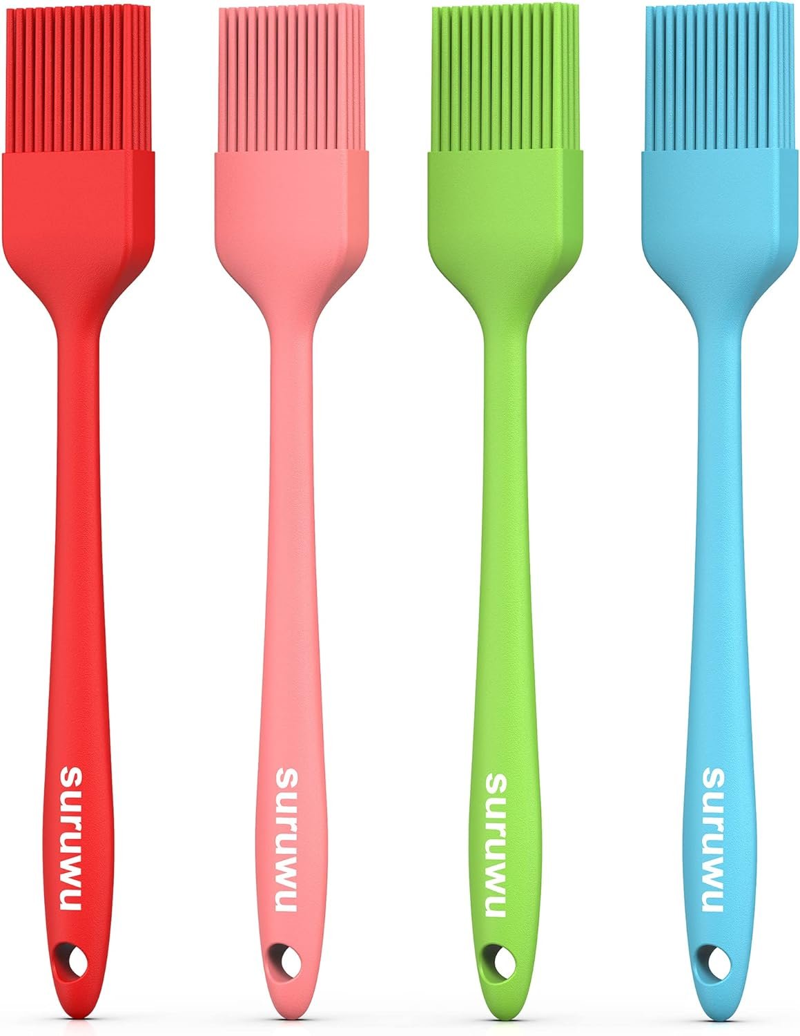 2 Pack Pastry Brush,Suruwu Silicone Basting Brushes Oil Sauce Marinades Butter Spreader with Steel Core, Temperature Resistant for Cake BBQ Grill Baking Kitchen Cooking, Dishwasher Safe