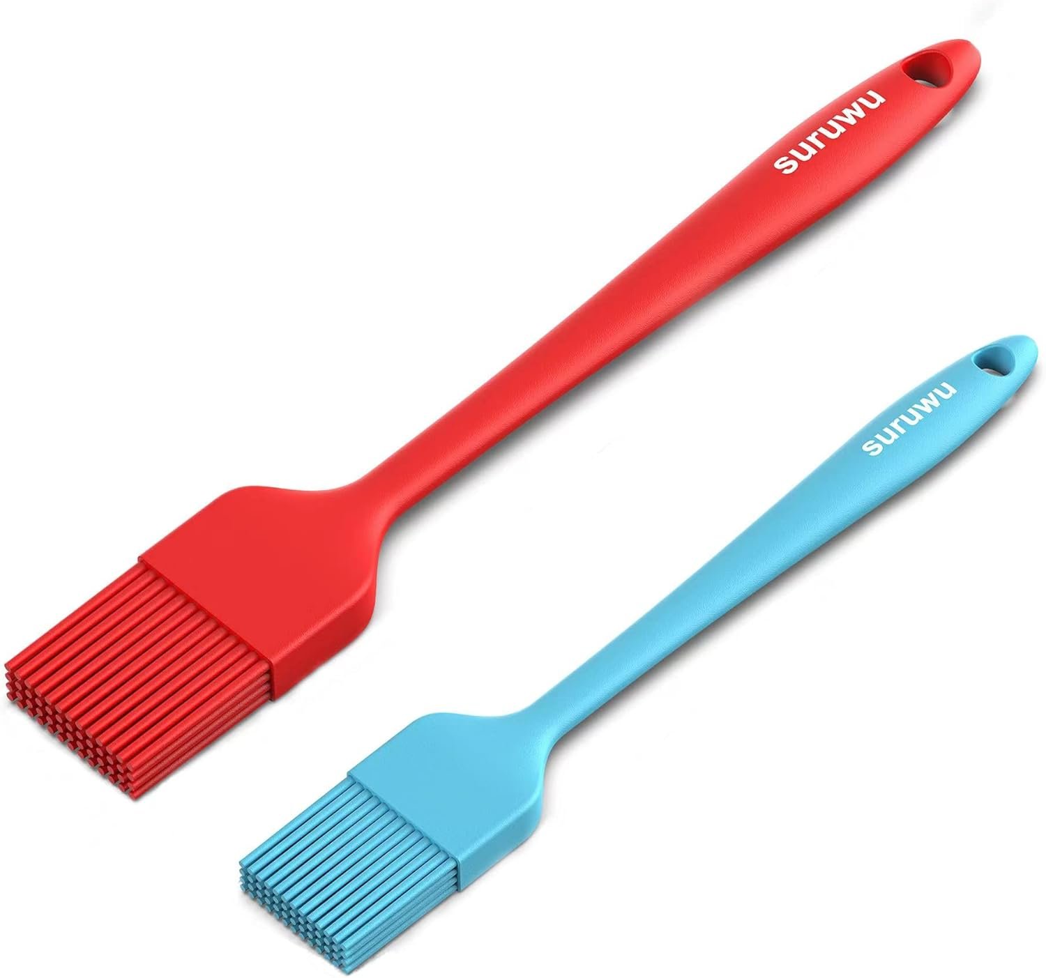 2 Pack Pastry Brush,Suruwu Silicone Basting Brushes Oil Sauce Marinades Butter Spreader with Steel Core, Temperature Resistant for Cake BBQ Grill Baking Kitchen Cooking, Dishwasher Safe