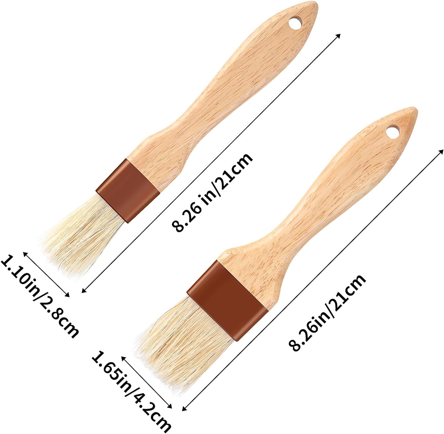 2 Pcs Pastry Brush Wooden Handle Basting Brushes for Cooking BBQ Brushes Dust Cleaning Brush Food Brush Accessories for Kitchen Baking Cooking