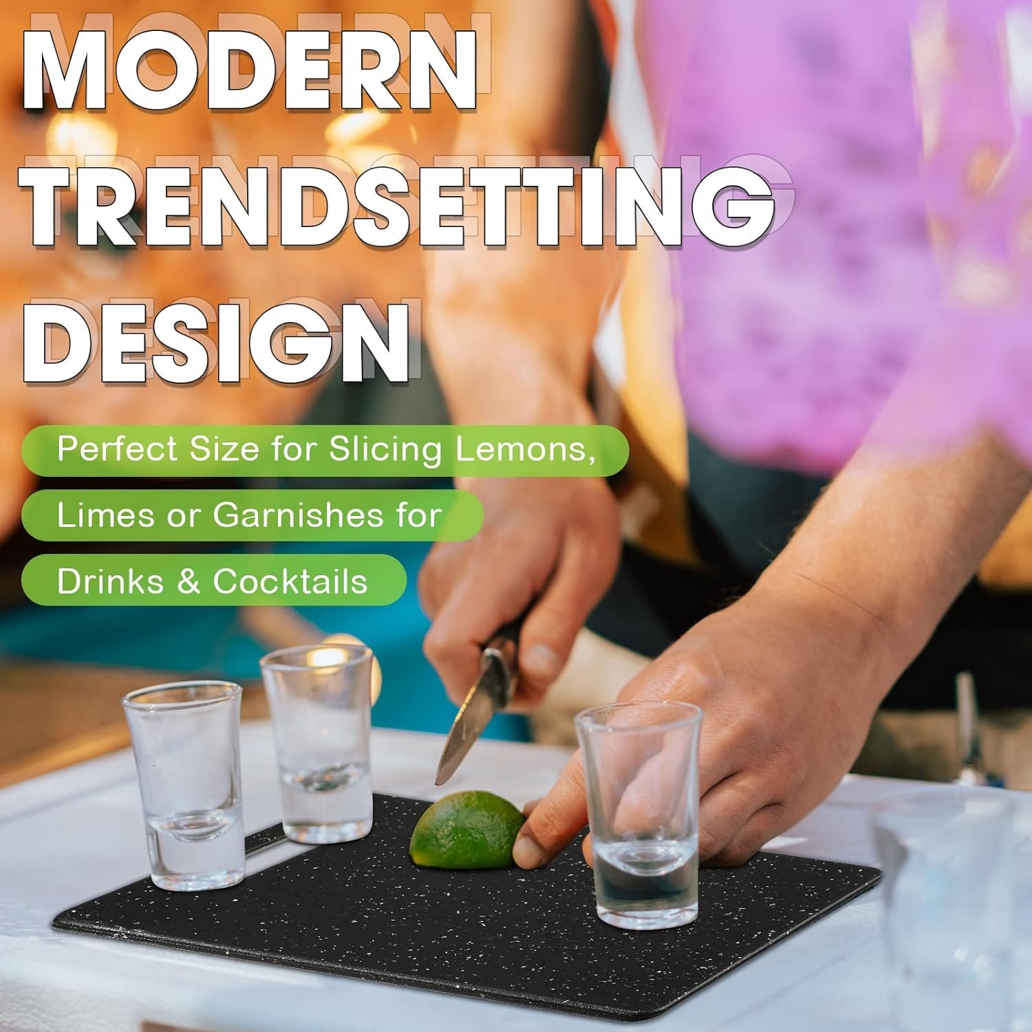 2 Pcs Small Cutting Board for Kitchen Mini Plastic Cutting Board Set Bar Dishwasher Safe Granite Color Cutting Board for Camping Food Fruits Prep Vegetables Easy Grip (White, 6 x 10)