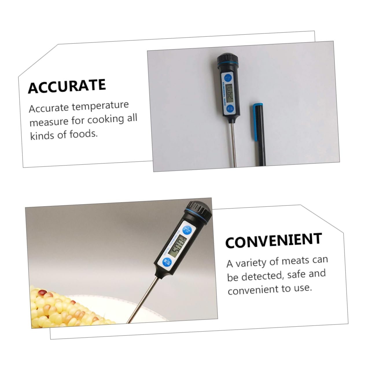 2 Pieces Food Thermometer Cooking Thermometer Espresso Thermometer Digital Meat Thermometer BBQ Thermometer Accurate Major Water Thermometer 2 Pieces Food Thermometer Cooking Thermometer Espresso Thermometer Digital Meat Thermometer BBQ Thermometer Accurate Major Water Thermometer
