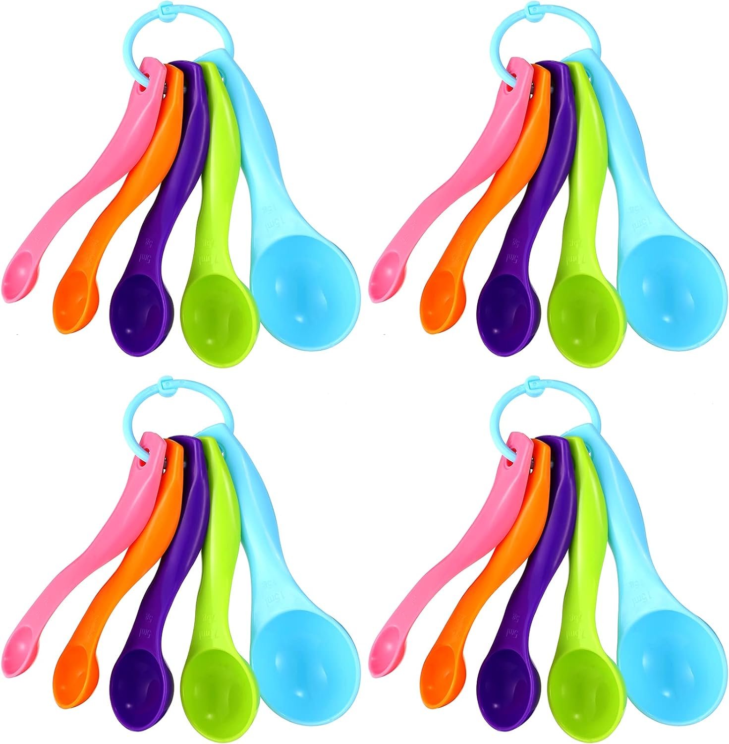 20 Pieces Plastic Colorful Kids Measuring Cup Spoons for Kitchen Cooking Baking Dry and Liquid Ingredients 20 Pieces Plastic Colorful Kids Measuring Cup Spoons for Kitchen Cooking Baking Dry and Liquid Ingredients