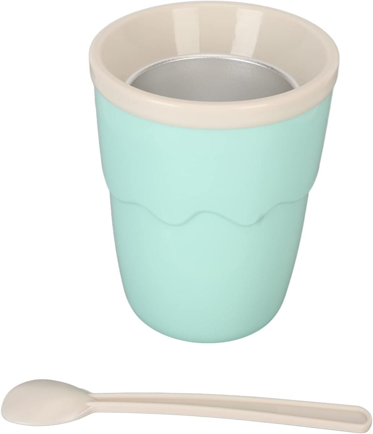 200ml Slushie Maker Cup, Durable PP Aluminium Light Portable Size Squeeze Cup, Smooth Squeeze Cup for Juices, Milk and Ice Cream Make(Green)