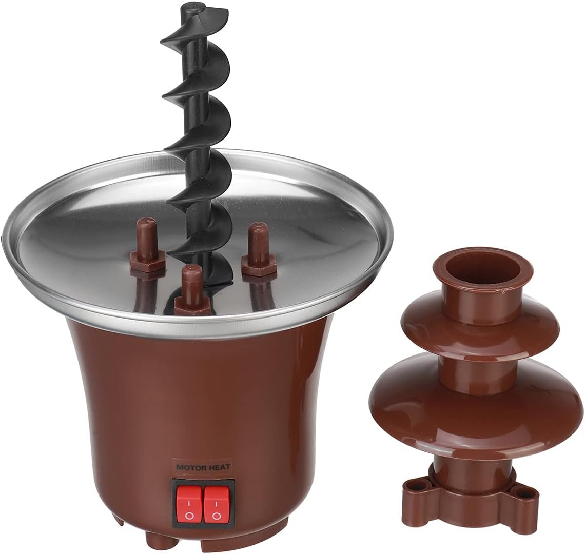 220V Electric Chocolate Fountain Waterfull Chocolate Melting Machine Chocolate Mixer Blender Chocolate Fondue Creative Design Chocolate With Heating Fondue Machine DIY Waterfall For Party (PLASTIC)