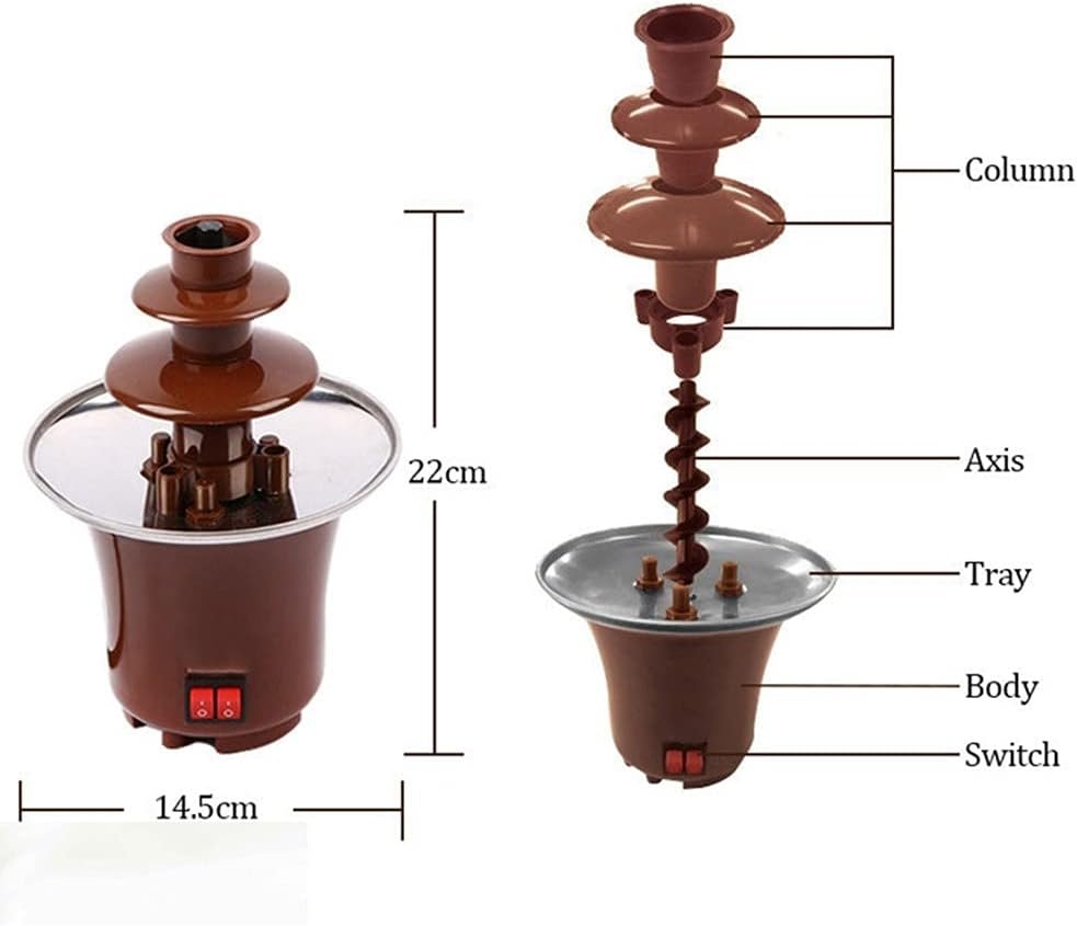 220V Electric Chocolate Fountain Waterfull Chocolate Melting Machine Chocolate Mixer Blender Chocolate Fondue Creative Design Chocolate With Heating Fondue Machine DIY Waterfall For Party (PLASTIC)