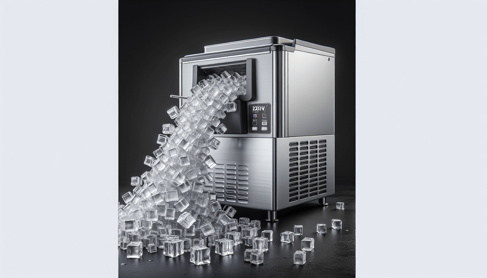 220V Stainless Commercial Ice Cube Maker Portable Ice Machine Restaurant