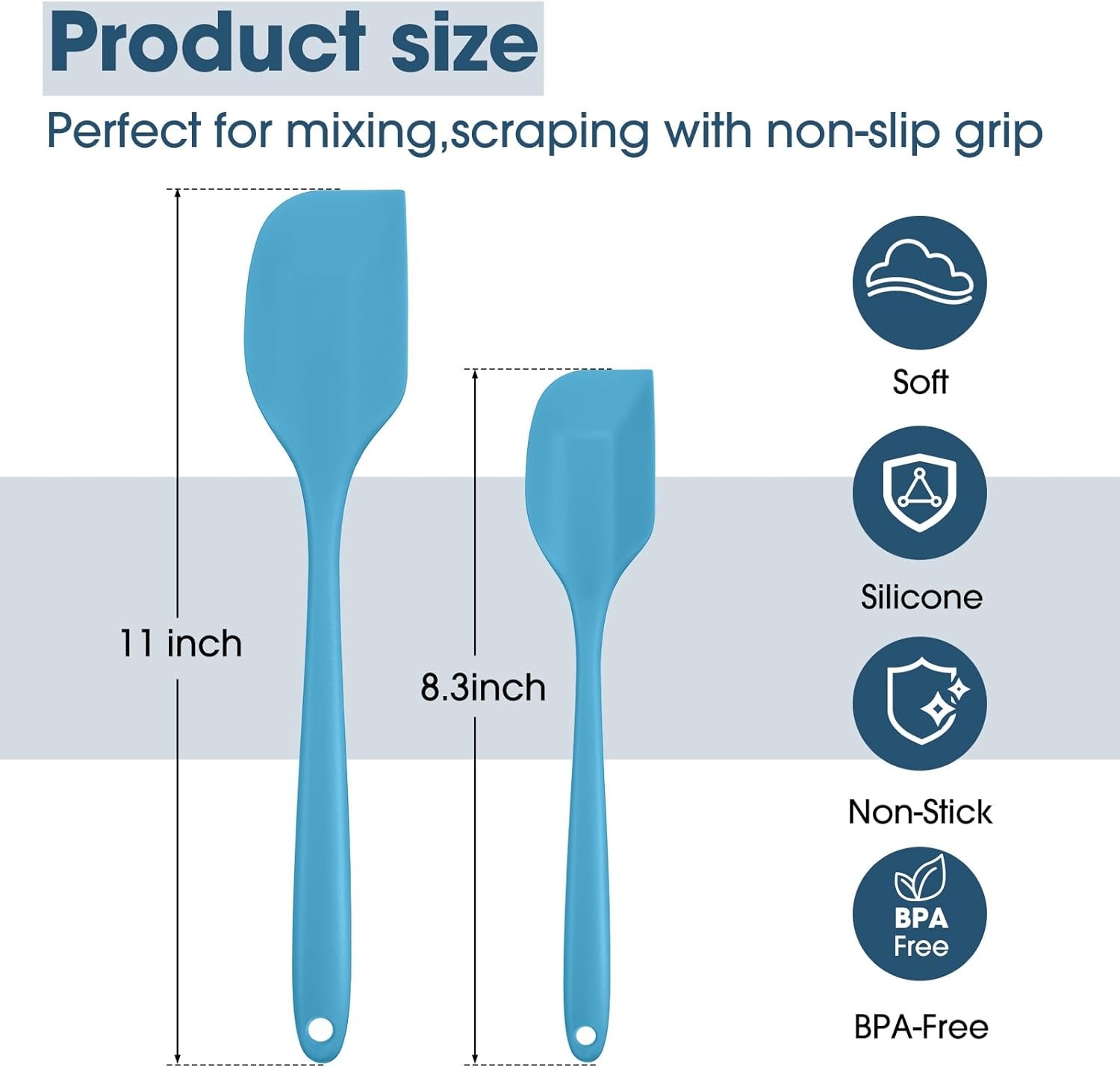 24 Pcs Silicone Spatula Heat Resistant Non Stick Rubber Spatulas 12 Small and 12 Large Seamless Design Flexible Scraper for Kitchen Mixing Baking Cooking Use