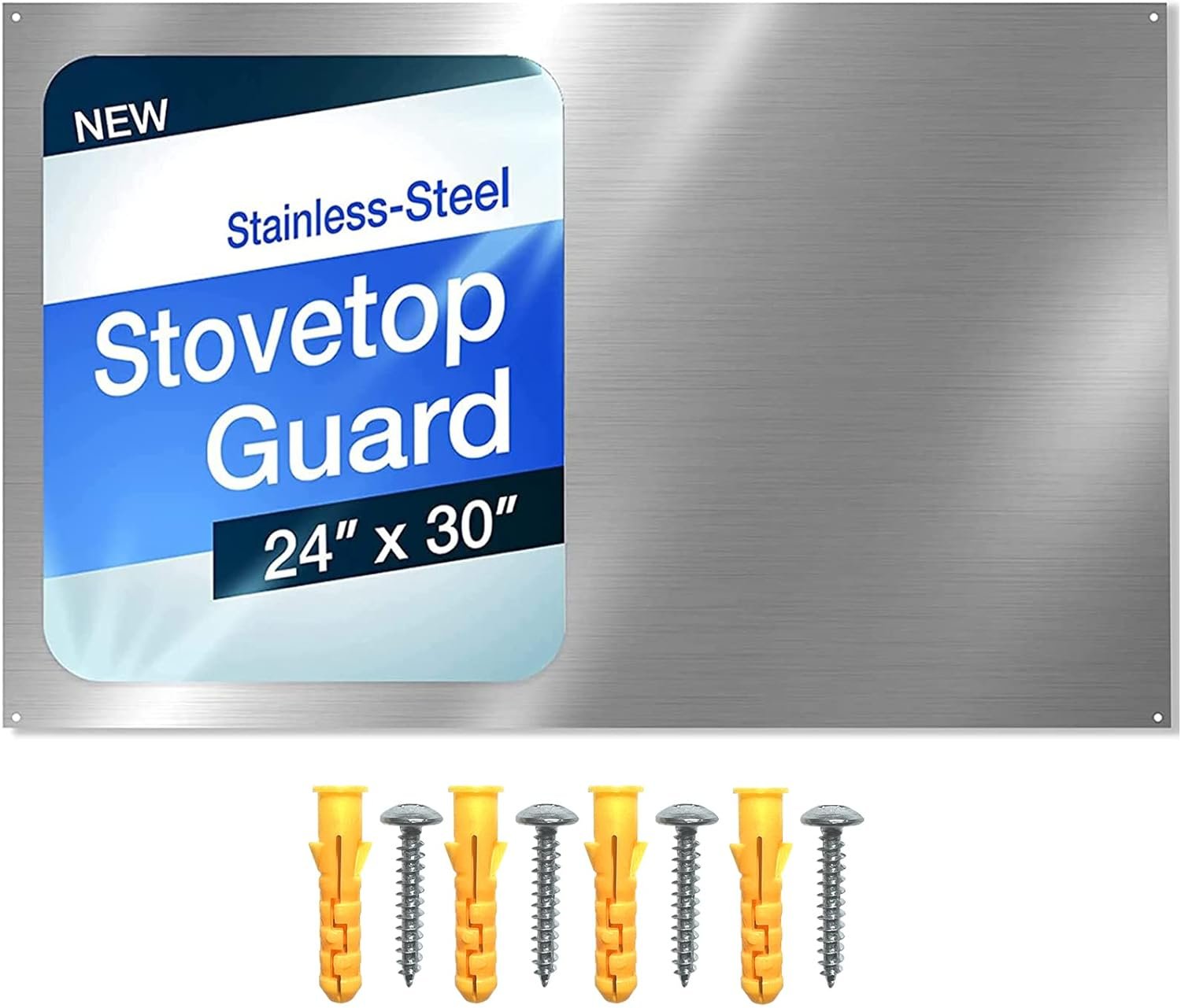 24 x 30 Reversible Metal Backsplash Matching screws | Compatible with Broan-NuTone SP3004 - Ultra Flat and Flushed Metal Panel Splatter Guard for Stovetop Easy Installation 24 x 30 Reversible Metal Backsplash Matching screws | Compatible with Broan-NuTone SP3004 - Ultra Flat and Flushed Metal Panel Splatter Guard for Stovetop Easy Installation