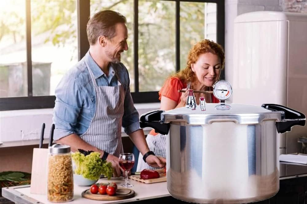 25quart pressure canner cooker and cooker with cooking rack canning pressure cooker with gauge Explosion proof safety valve Extra-large size great for big canning jobs,Induction cooker can sense 25quart pressure canner cooker and cooker with cooking rack canning pressure cooker with gauge Explosion proof safety valve Extra-large size great for big canning jobs,Induction cooker can sense