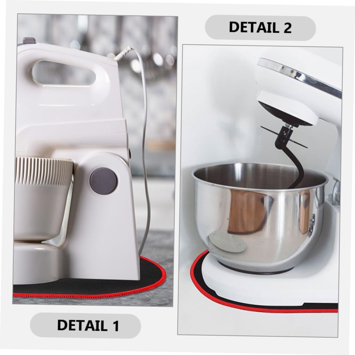 2pcs Blender Slide Mat Blenders Stand Mixer Sliding Mat for Mixer Mover Mat for Mixer Kitchen Mixer Slider Mat Mixer Pad Slider Mixer Mat Slide Rubber Non-Slip Mat Small