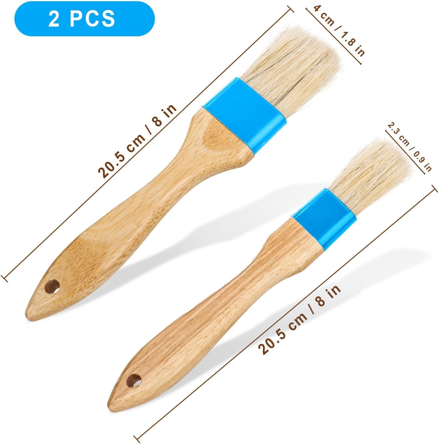 2pcs Pastry Basting Brushes, Oil Brushes Boar Bristle Brushes BBQ Brushes for Sauce Baking Brush BBQ Basting Brush Kitchen Brush for Spreading Butter Cooking Grilling (Small + Medium) 2pcs Pastry Basting Brushes, Oil Brushes Boar Bristle Brushes BBQ Brushes for Sauce Baking Brush BBQ Basting Brush Kitchen Brush for Spreading Butter Cooking Grilling (Small + Medium)