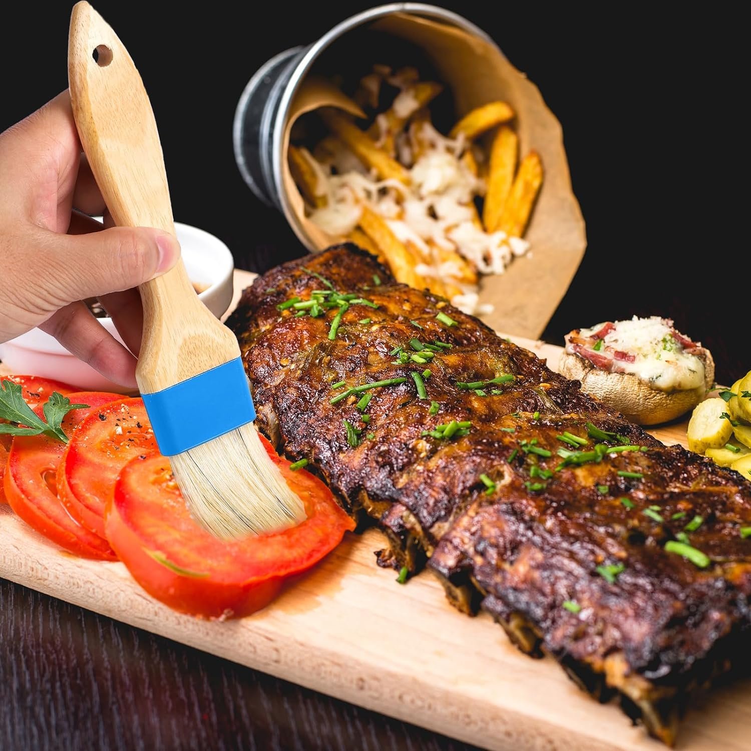 2pcs Pastry Basting Brushes, Oil Brushes Boar Bristle Brushes BBQ Brushes for Sauce Baking Brush BBQ Basting Brush Kitchen Brush for Spreading Butter Cooking Grilling (Small + Medium) 2pcs Pastry Basting Brushes, Oil Brushes Boar Bristle Brushes BBQ Brushes for Sauce Baking Brush BBQ Basting Brush Kitchen Brush for Spreading Butter Cooking Grilling (Small + Medium)