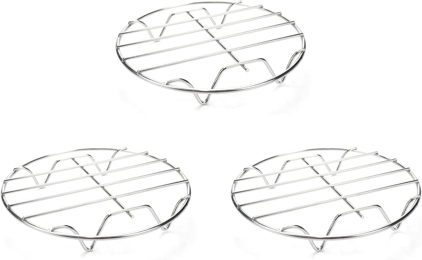 3 Pcs Cooling Racks Round Steamer Rack Canning Rack for Baking, Stainless Steel, 6 inch