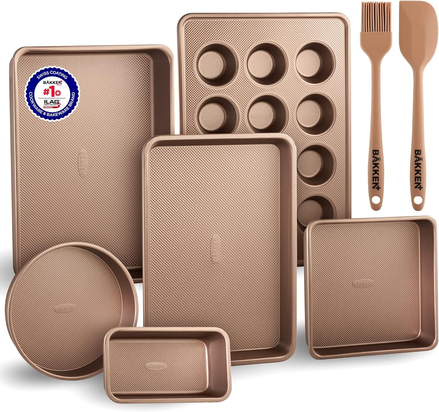 3 Piece Set Nonstick Carbon Steel Oven Bakeware -Professional Quality Kitchen Cooking Baking Trays -PFOA, PFOS, PTFE-Free Small, Medium  Large Baking Sheet Pans