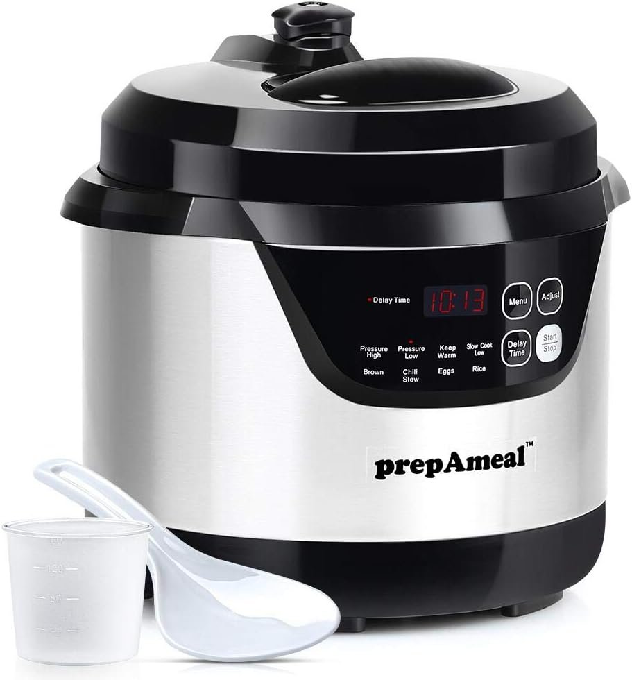 3 Quart Pressure Cooker 8 IN 1 Multi Use Programmable Instant Cooker Electric Pressure Pot with Slow Cooker, Rice Cooker, Steamer, Sauté, Brown, Warmer