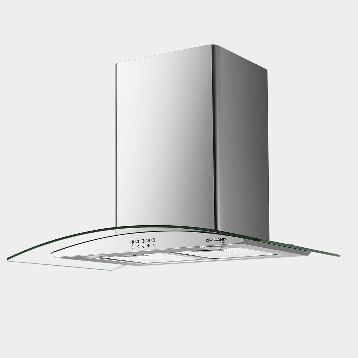 30 Range Hood, GASLAND Chef GR30SP Glass Wall Mount Range Hood, 3 Speed 350 CFM Ducted Kitchen Hood with LED Lights, Push Button Control, Convertible Chimney, Aluminum Filter 30 Range Hood, GASLAND Chef GR30SP Glass Wall Mount Range Hood, 3 Speed 350 CFM Ducted Kitchen Hood with LED Lights, Push Button Control, Convertible Chimney, Aluminum Filter