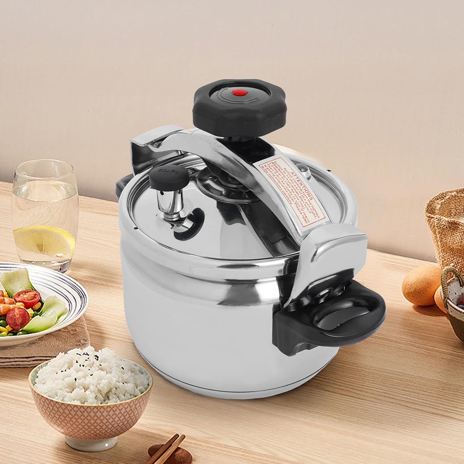 304 Stainless Steel 3-Liter Pressure Cooker, Family small mini pressure cookers Super safety lock Suitable for All Hob Types Including, for Home and Restaurant 304 Stainless Steel 3-Liter Pressure Cooker, Family small mini pressure cookers Super safety lock Suitable for All Hob Types Including, for Home and Restaurant