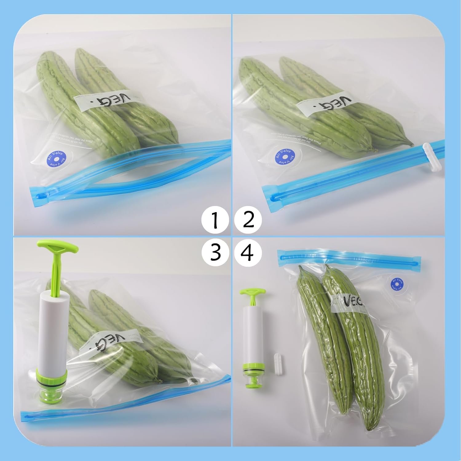 30PCS Sous Vide Bags Kit - 18 Reusable Vacuum Zipper Bags, 6 Sealing Clips, 1 Hand Pump and 5 Air Valve for Vacuum Sealer and Food Storage, Sous Vide Cooking Bags Set for Anova and Joule Cookers 30PCS Sous Vide Bags Kit - 18 Reusable Vacuum Zipper Bags, 6 Sealing Clips, 1 Hand Pump and 5 Air Valve for Vacuum Sealer and Food Storage, Sous Vide Cooking Bags Set for Anova and Joule Cookers