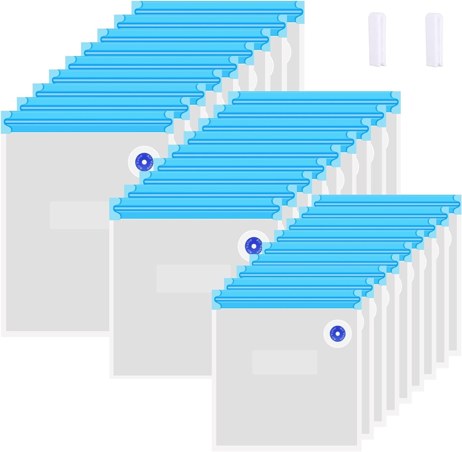 30PCS Sous Vide Bags Kit - 18 Reusable Vacuum Zipper Bags, 6 Sealing Clips, 1 Hand Pump and 5 Air Valve for Vacuum Sealer and Food Storage, Sous Vide Cooking Bags Set for Anova and Joule Cookers 30PCS Sous Vide Bags Kit - 18 Reusable Vacuum Zipper Bags, 6 Sealing Clips, 1 Hand Pump and 5 Air Valve for Vacuum Sealer and Food Storage, Sous Vide Cooking Bags Set for Anova and Joule Cookers