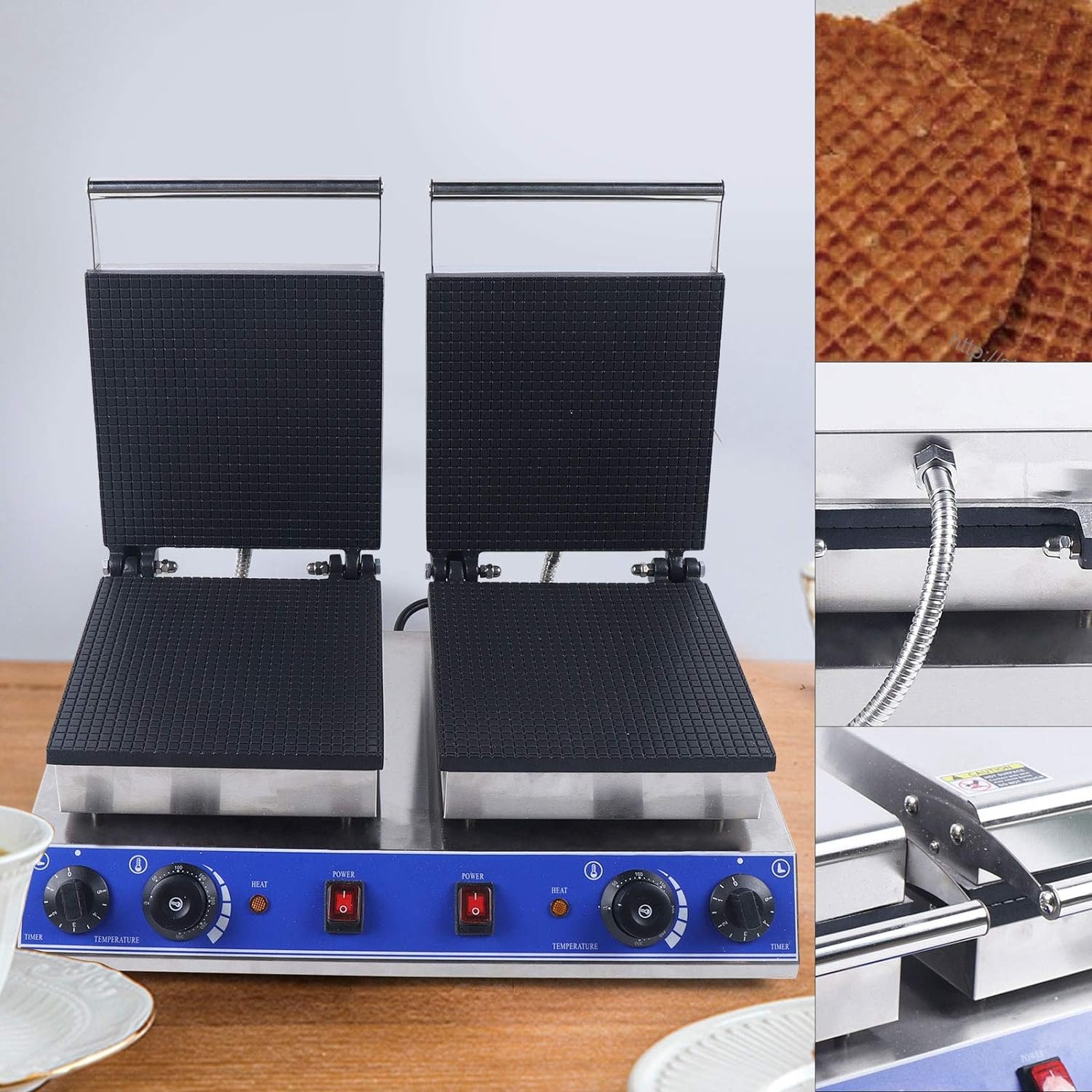 3500W Commercial Ice Cream Cone Maker Double Head Waffle Cone Maker Stainless Steel Nonstick Egg Roll Mold Commercial Waffle Maker for Bakeries, Restaurants 3500W Commercial Ice Cream Cone Maker Double Head Waffle Cone Maker Stainless Steel Nonstick Egg Roll Mold Commercial Waffle Maker for Bakeries, Restaurants