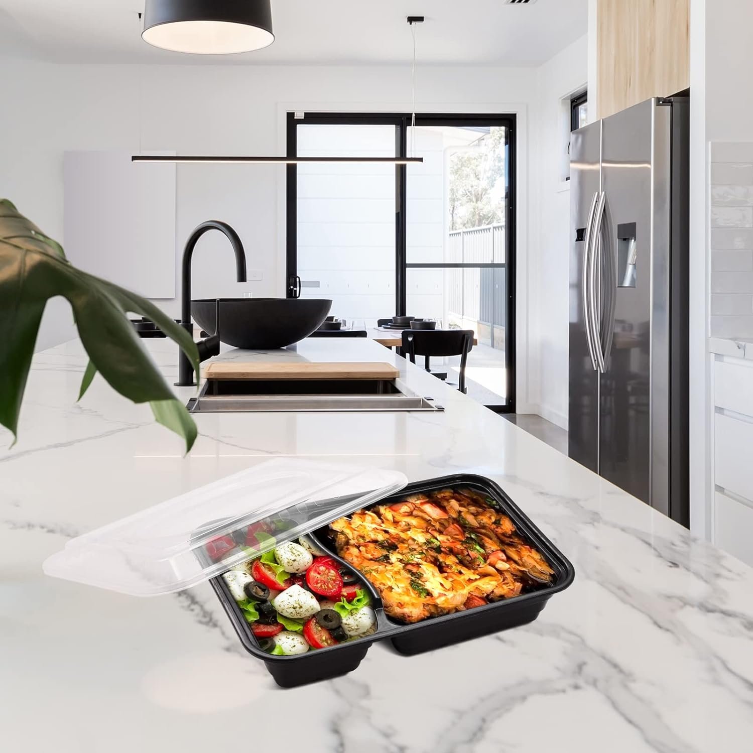 38oz Meal Prep Containers, Extra Large Thick, 2 Compartment with Lids,Food Storage Container,Reusable,Disposable,Stackable, Microwave/Freezer/Dishwasher Safe, BPA Free (30Pack) 38oz Meal Prep Containers, Extra Large Thick, 2 Compartment with Lids,Food Storage Container,Reusable,Disposable,Stackable, Microwave/Freezer/Dishwasher Safe, BPA Free (30Pack)