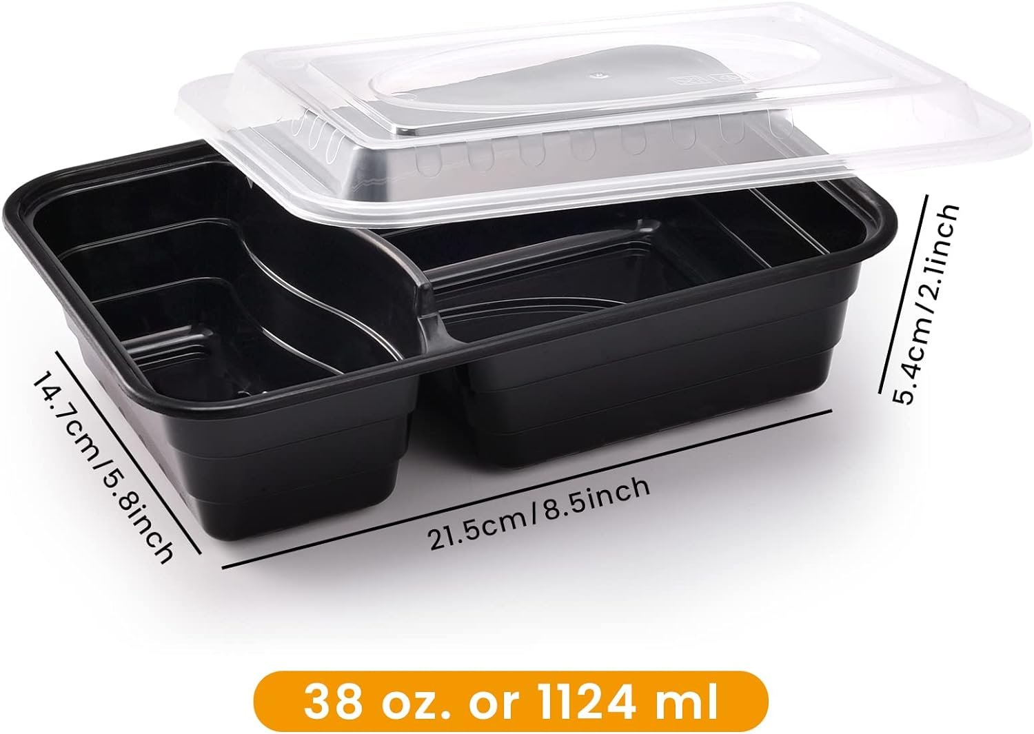 38oz Meal Prep Containers, Extra Large Thick, 2 Compartment with Lids,Food Storage Container,Reusable,Disposable,Stackable, Microwave/Freezer/Dishwasher Safe, BPA Free (30Pack) 38oz Meal Prep Containers, Extra Large Thick, 2 Compartment with Lids,Food Storage Container,Reusable,Disposable,Stackable, Microwave/Freezer/Dishwasher Safe, BPA Free (30Pack)