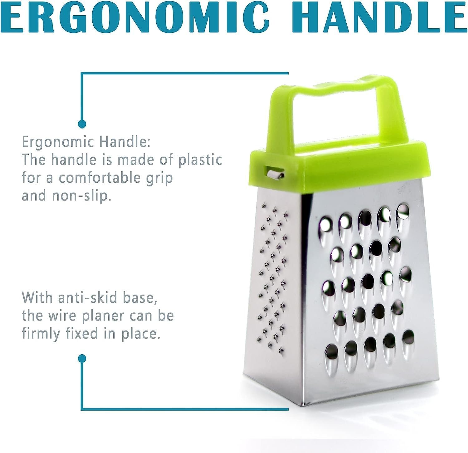 3Pcs Mini Cheese Grater, Professional Box Grater, Stainless Steel with 4 Sides, Small Box Graters for Kitchen Slicer Cheese/Ginger/Vegetable